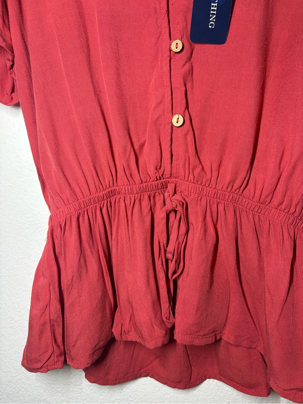 ONE CLOTHING Red Ruffled Blouse - Picture 7 of 7